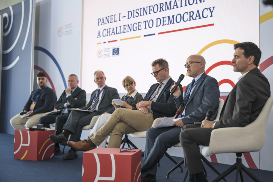 Panel debate on stage